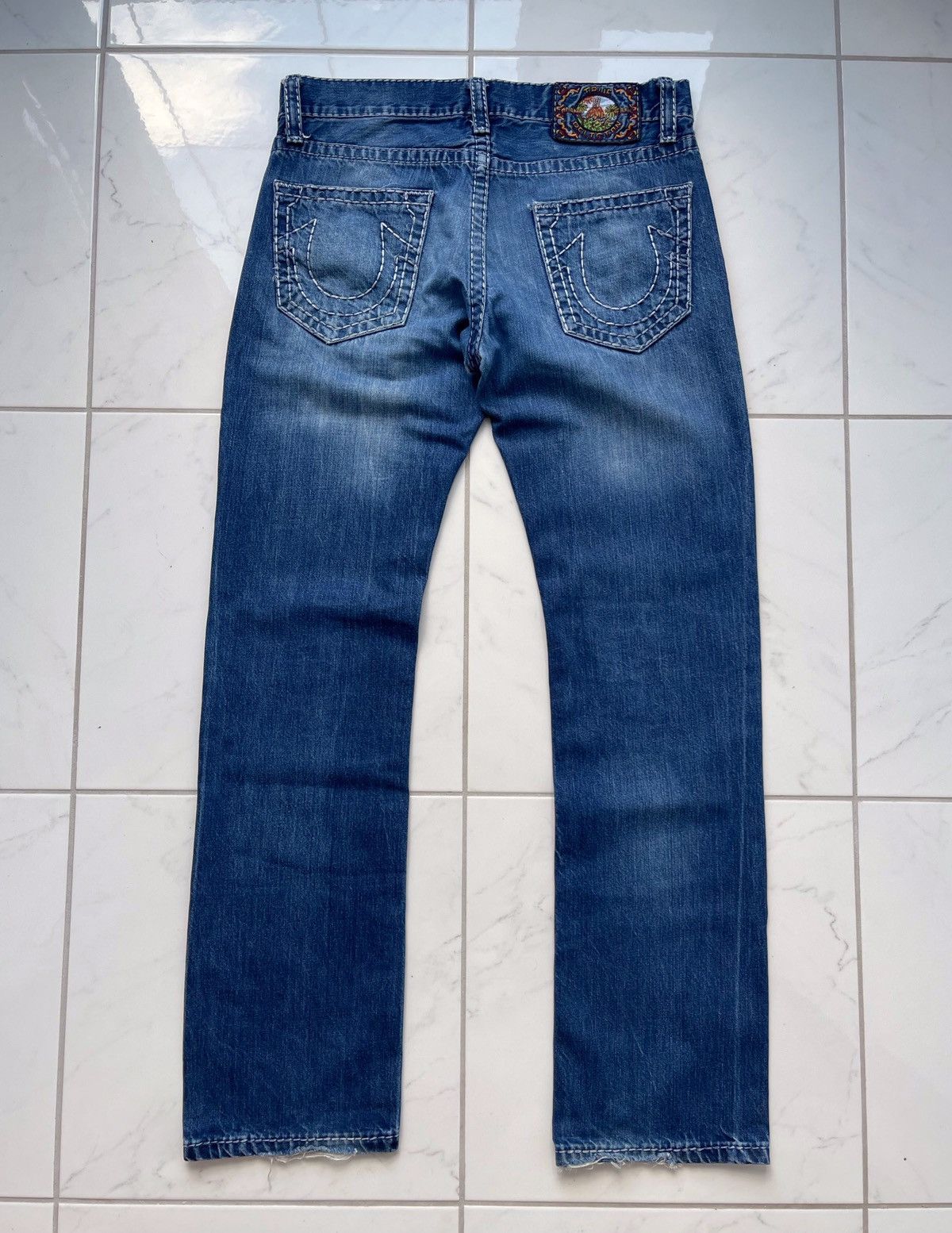 True Religion Vintage Y2k True Religion Rare Jeans TRASHED Size US 33 - 1 Thumbnail