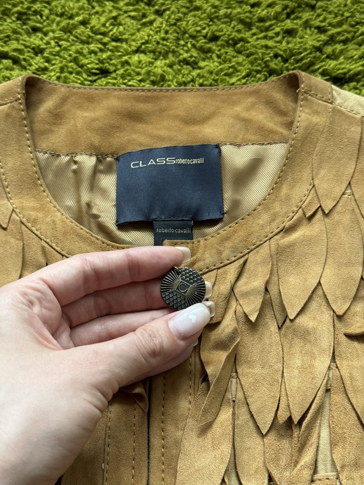 Cavalli Class × Just Cavalli × Roberto Cavalli Cavalli class 2000s vintage suede leather patchwork jacket Size M / US 6-8 / IT 42-44 - 6 Thumbnail