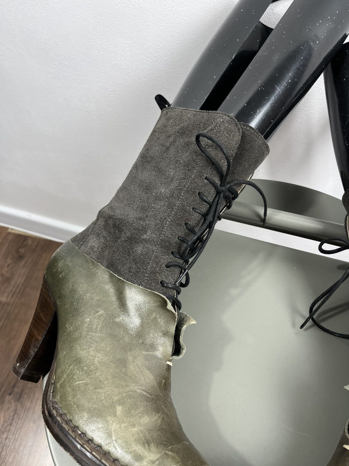 Other Atelier do Sapato Lace Up Suede Leather High Heel Boots 37 Size US 6.5 / IT 36.5 - 5 Thumbnail