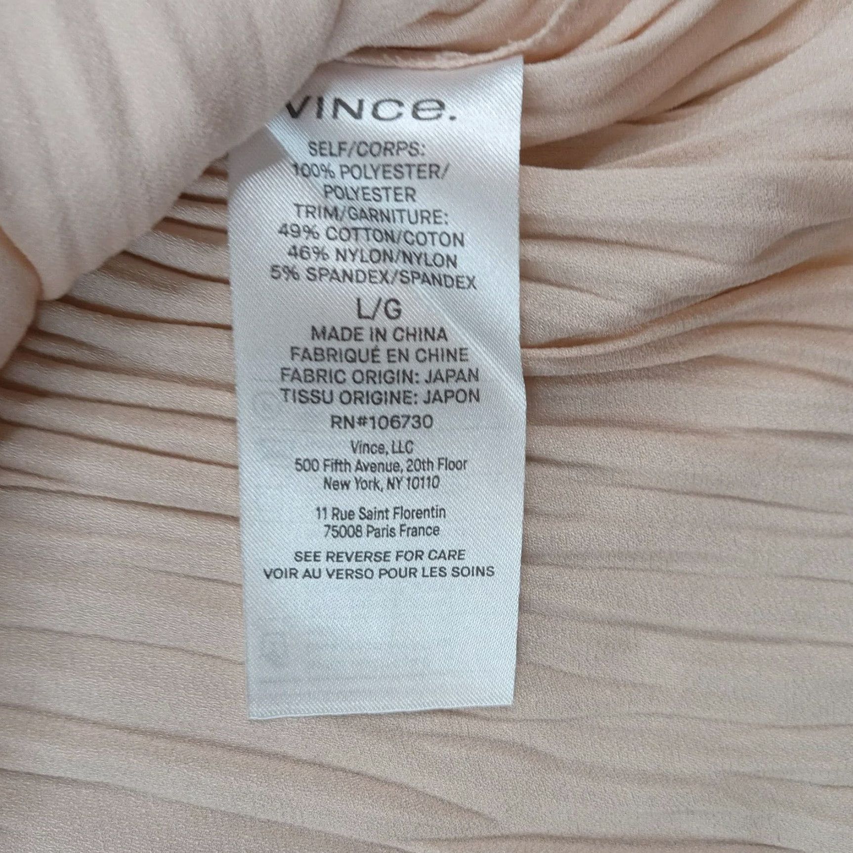 Vince Vince Womens Large Pink Sleeveless V-Neck Blouse Lightweight Pleated Polyester Size S / US 4 / IT 40 - 7 Thumbnail