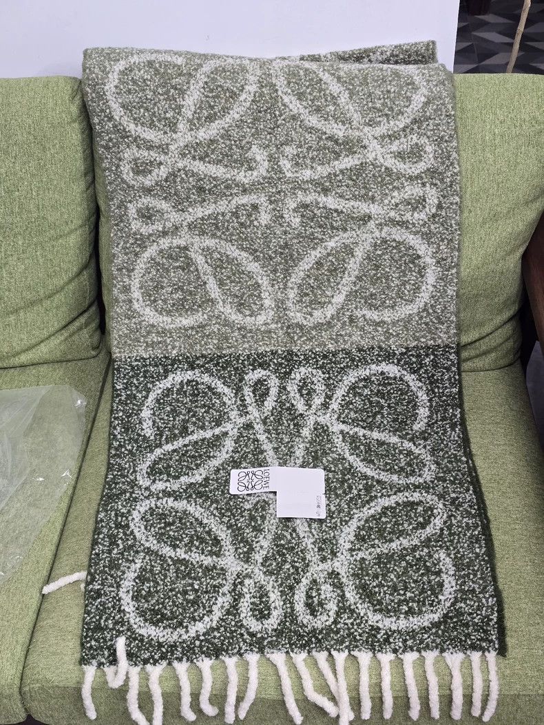 Loewe LOEWE Green scarf with sheep and camel hair Size ONE SIZE - 6 Thumbnail