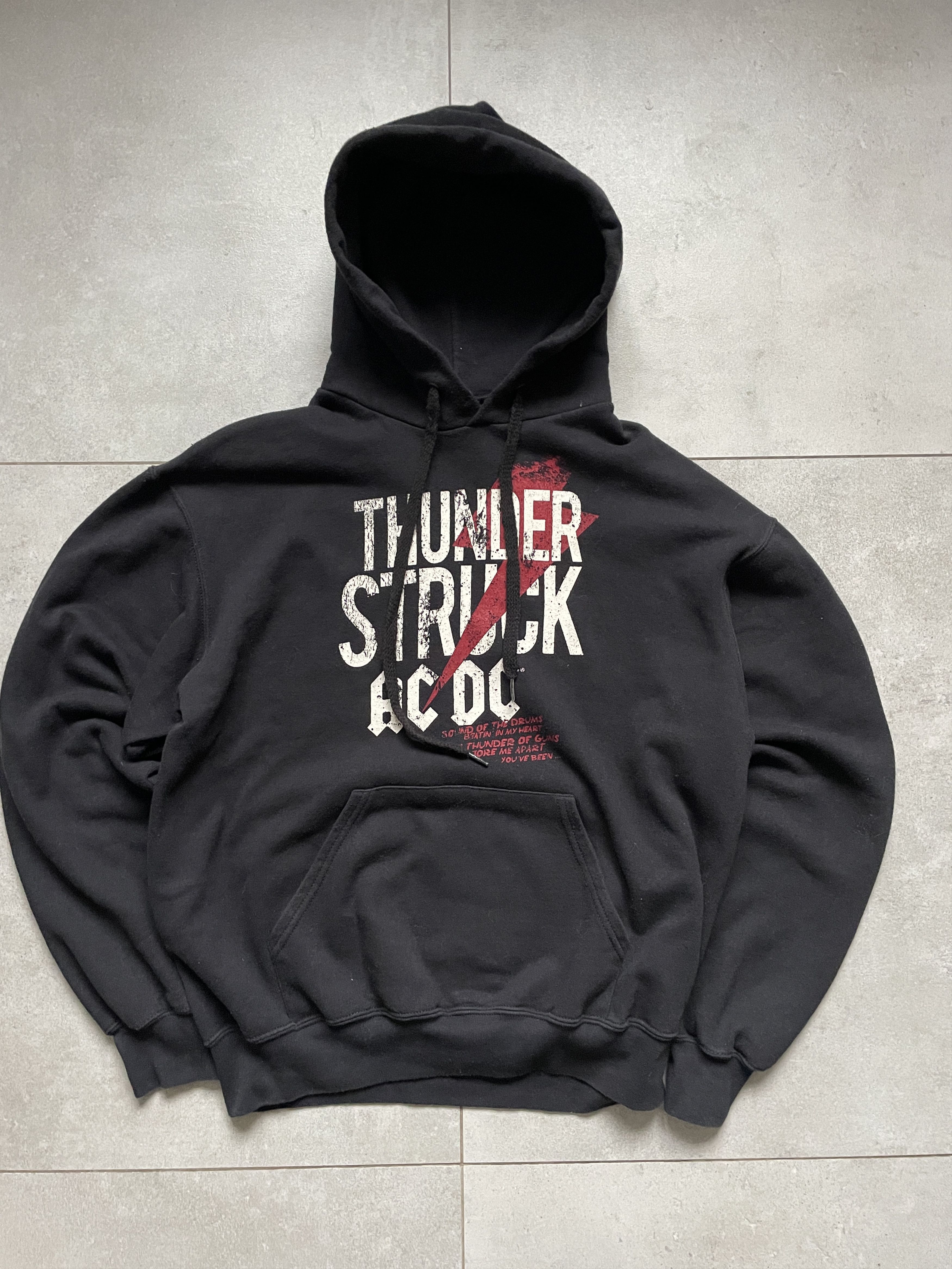 Band Tees Y2K AC/DC THUNDERSTRUCK BLACK VINTAGE METAL BAND HOODIE Size US M / EU 48-50 / 2 - 2 Thumbnail