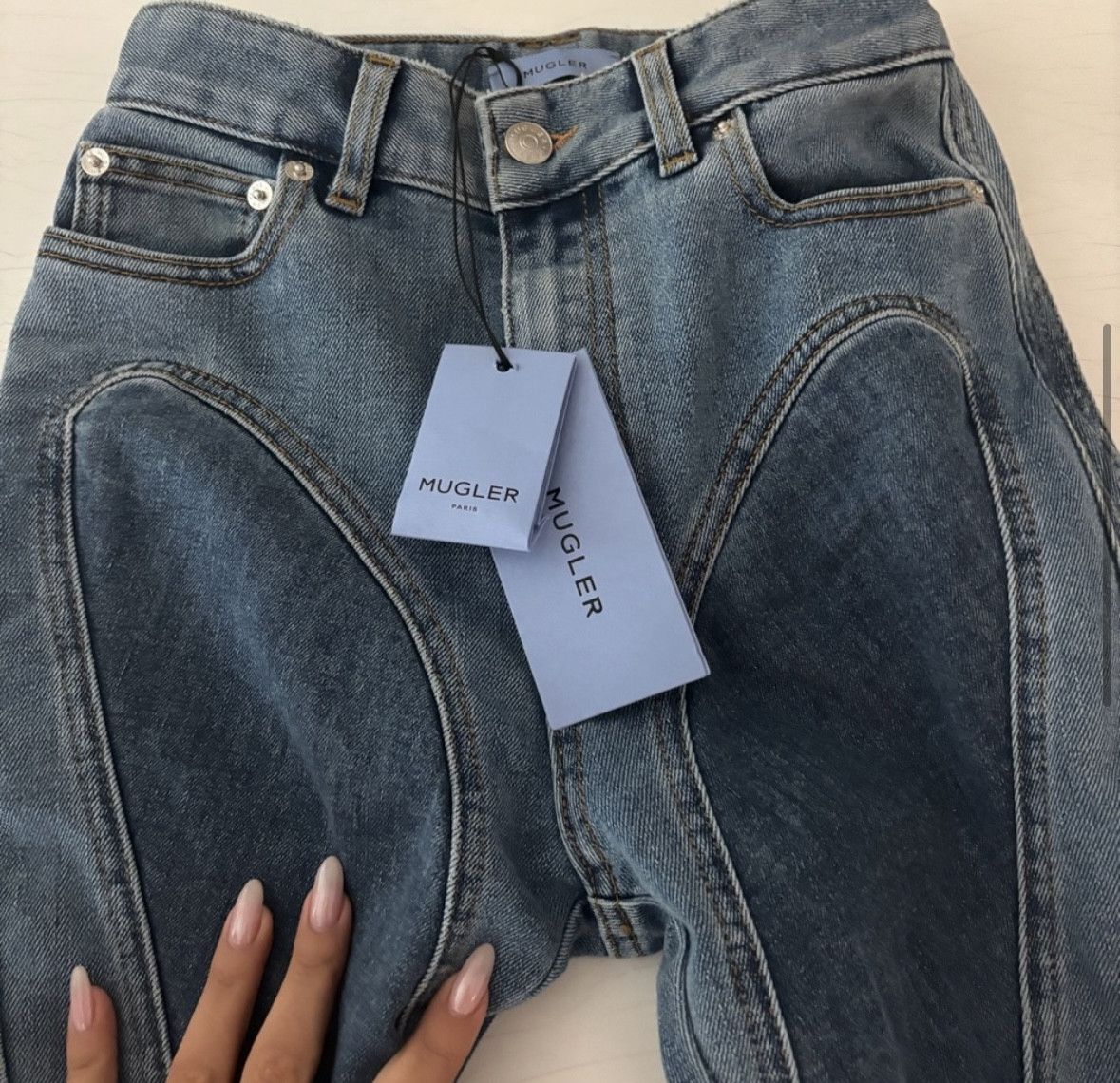 Mugler Mugler Bi Color Spiral Jeans Size 24" / US 00 / IT 34 - 6 Thumbnail