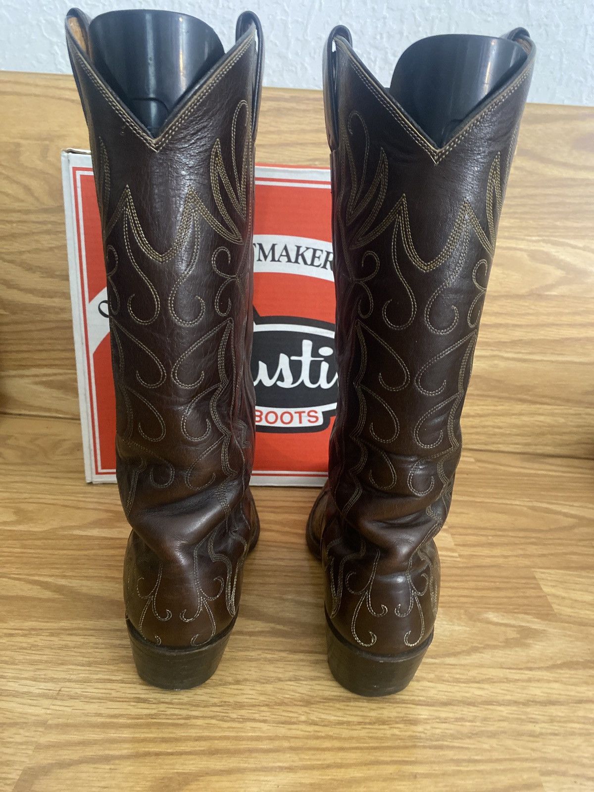 Justin Boots Justin 1979 Cowboy Boots Pre-Ban Brown Sea Turtle Print 9 B Size US 9 / EU 42 - 9 Thumbnail