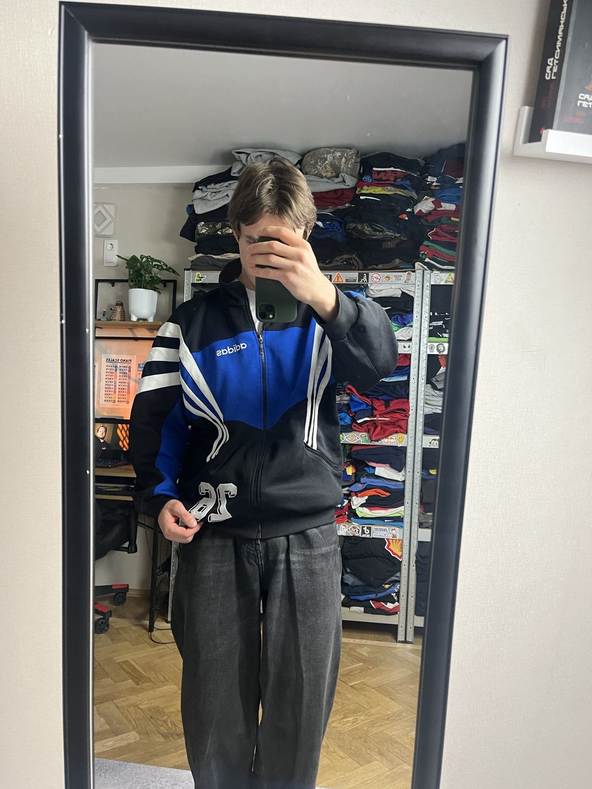 Adidas Rare Vintage Adidas Football Track Jacket Blue & Black 90’s Size US L / EU 52-54 / 3 - 2 Thumbnail