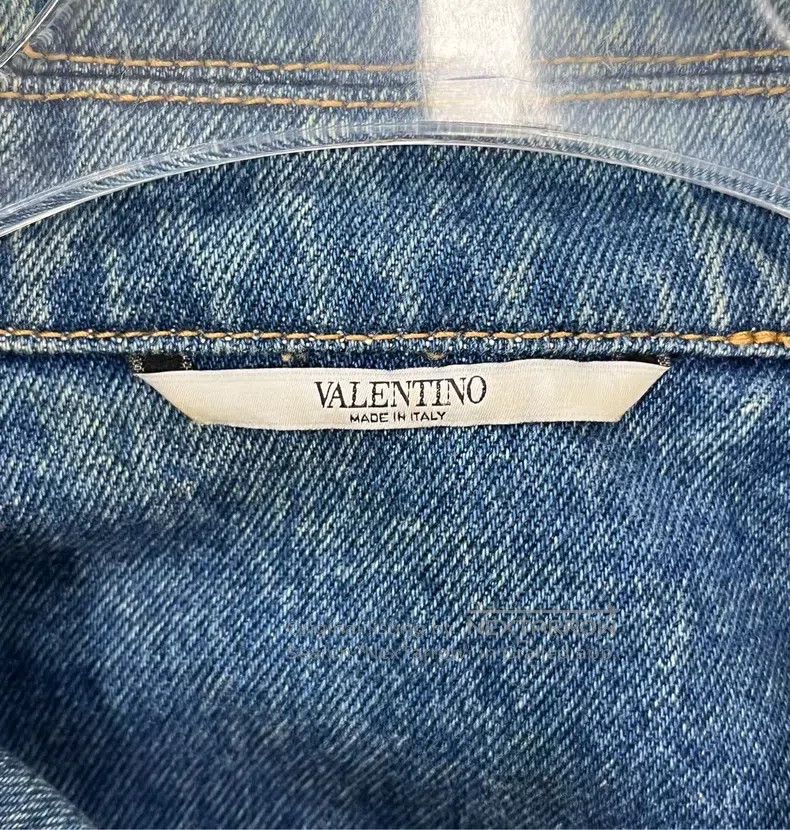 Valentino Valentino Blue big V logo denim jacket jacket Size US L / EU 52-54 / 3 - 3 Thumbnail