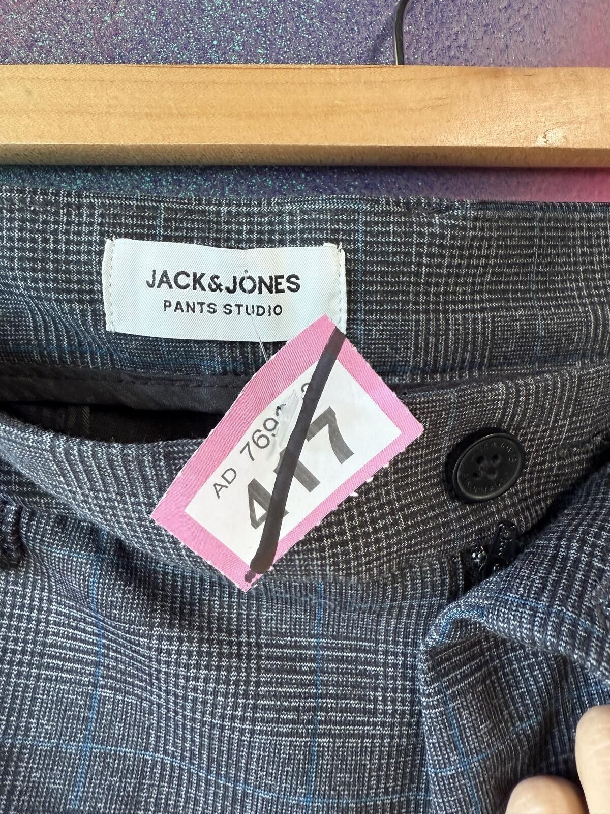 Other Jack &jones Men’s Grey inteelligence slim fit check trouser Size US 32 / EU 48 - 2 Thumbnail