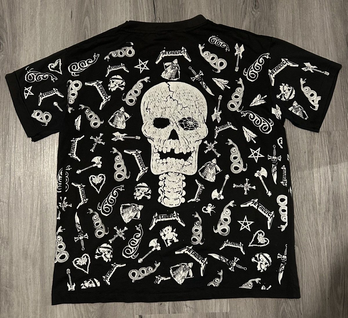 Vintage Vintage 80s GRAIL Euro Metallica AOP “Till Death Do Us Part” Size US XL / EU 56 / 4 - 2 Thumbnail