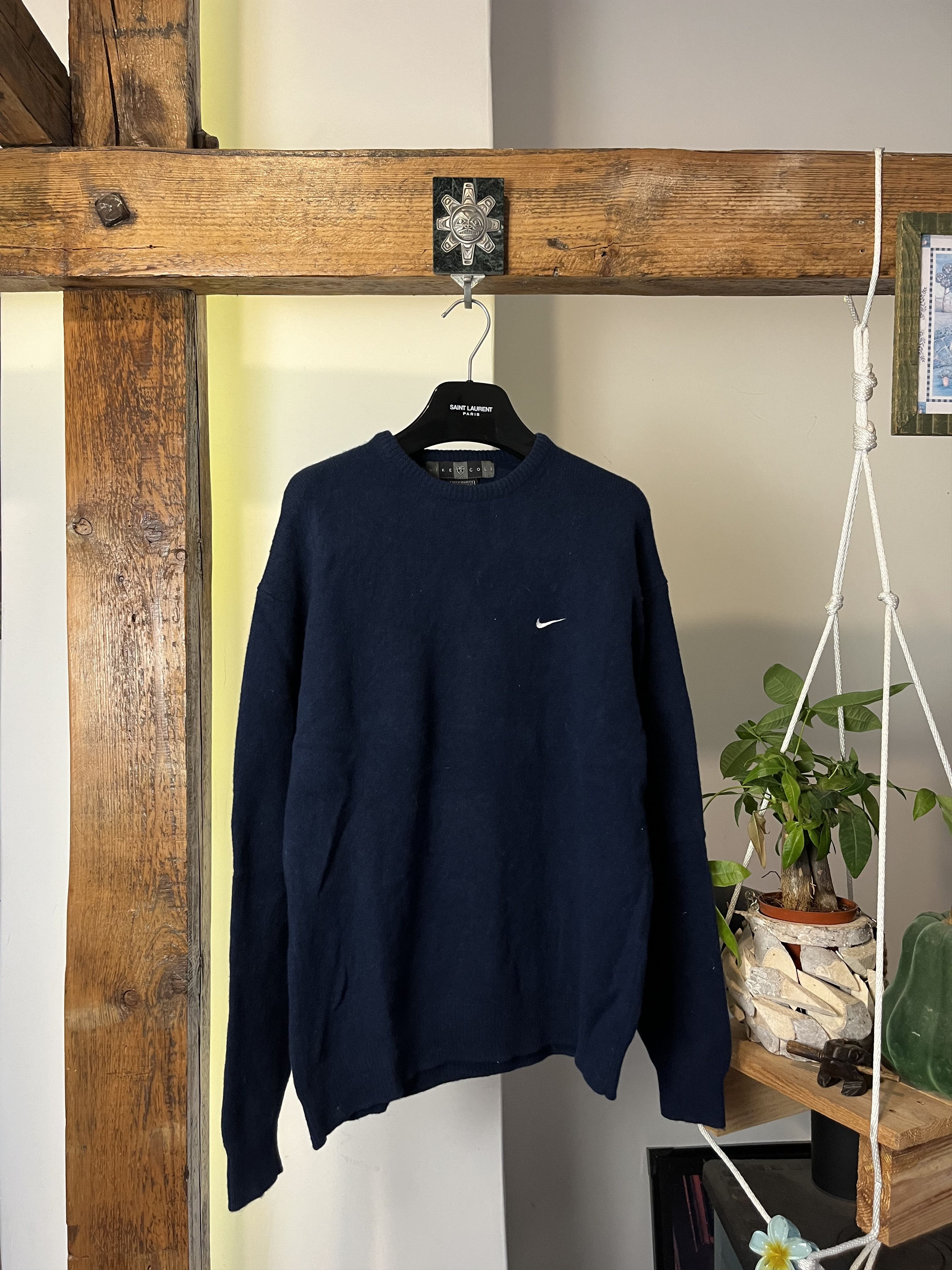 Nike × Vintage 90s Nike Golf Swosh Wool Knitwear Size US M / EU 48-50 / 2 - 1 Thumbnail