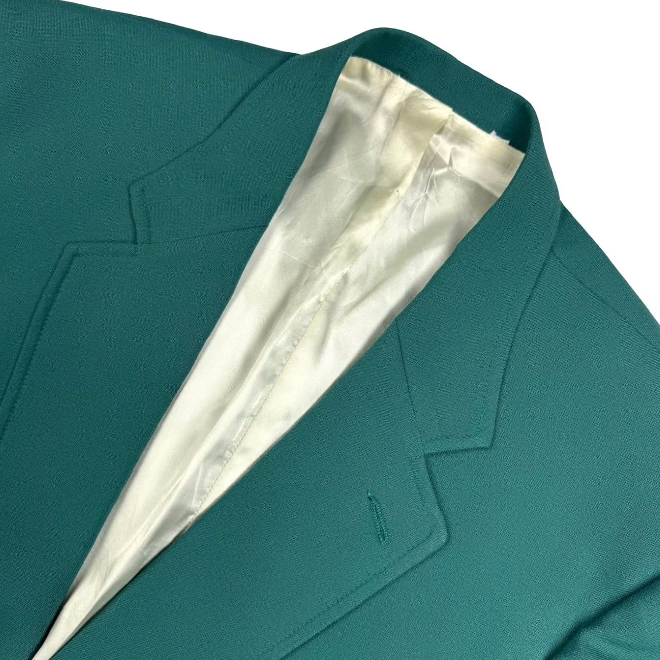Lands' End Lands' End Men’s Blazer Jacket Wool 42R Green Gold Button Notch Lapel 2-Button Front Single-Breasted Vintage VTG Size 42R - 2 Thumbnail