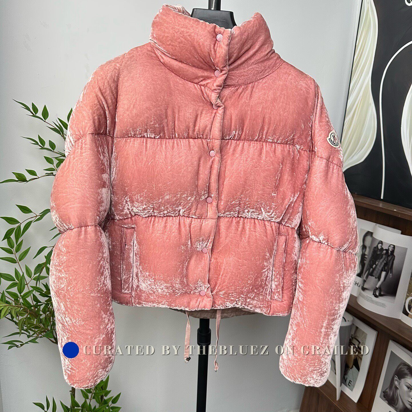 Moncler Moncler Pink Velvet Puffer Down Jacket Size S / US 4 / IT 40 - 1 Thumbnail
