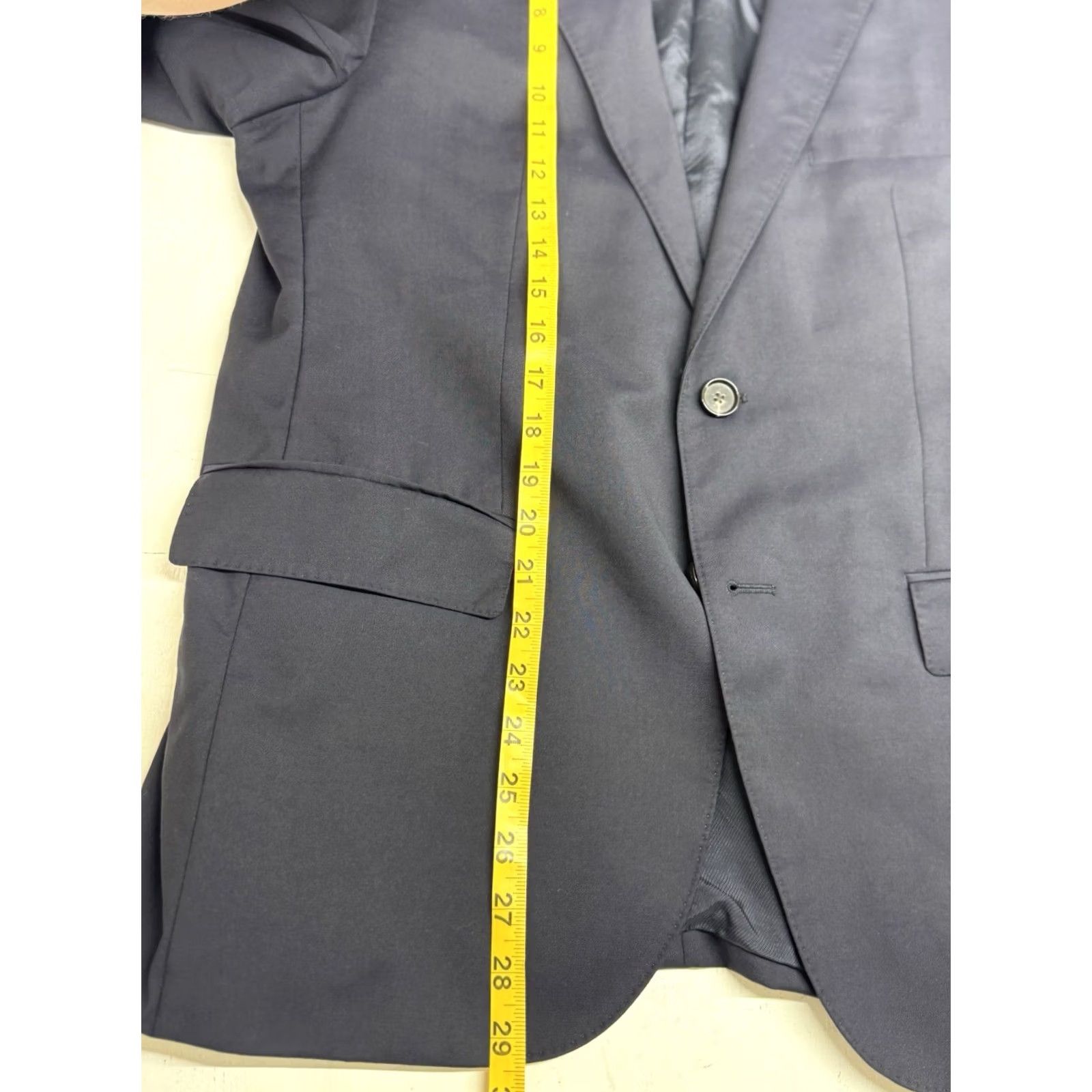 Hugo Boss Hugo Boss Blazer Mens 40S Blue Super 120 Wool Sport Coat Stretch Tailoring Size 40R - 7 Thumbnail