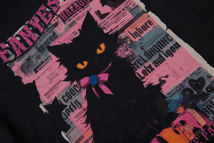 Vintage Men's Oversized Loose Vintage Washed Cat T-Shirt Size US M / EU 48-50 / 2 - 4 Thumbnail