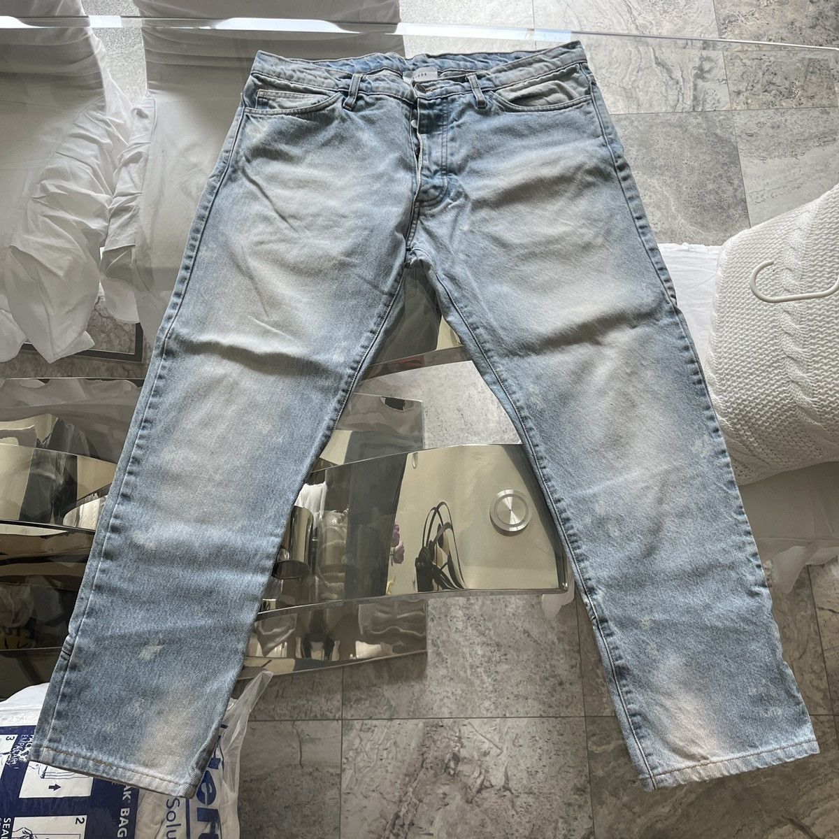 Rhude Rhude Bleach Washed Denim Jeans Size US 34 / EU 50 - 1 Thumbnail