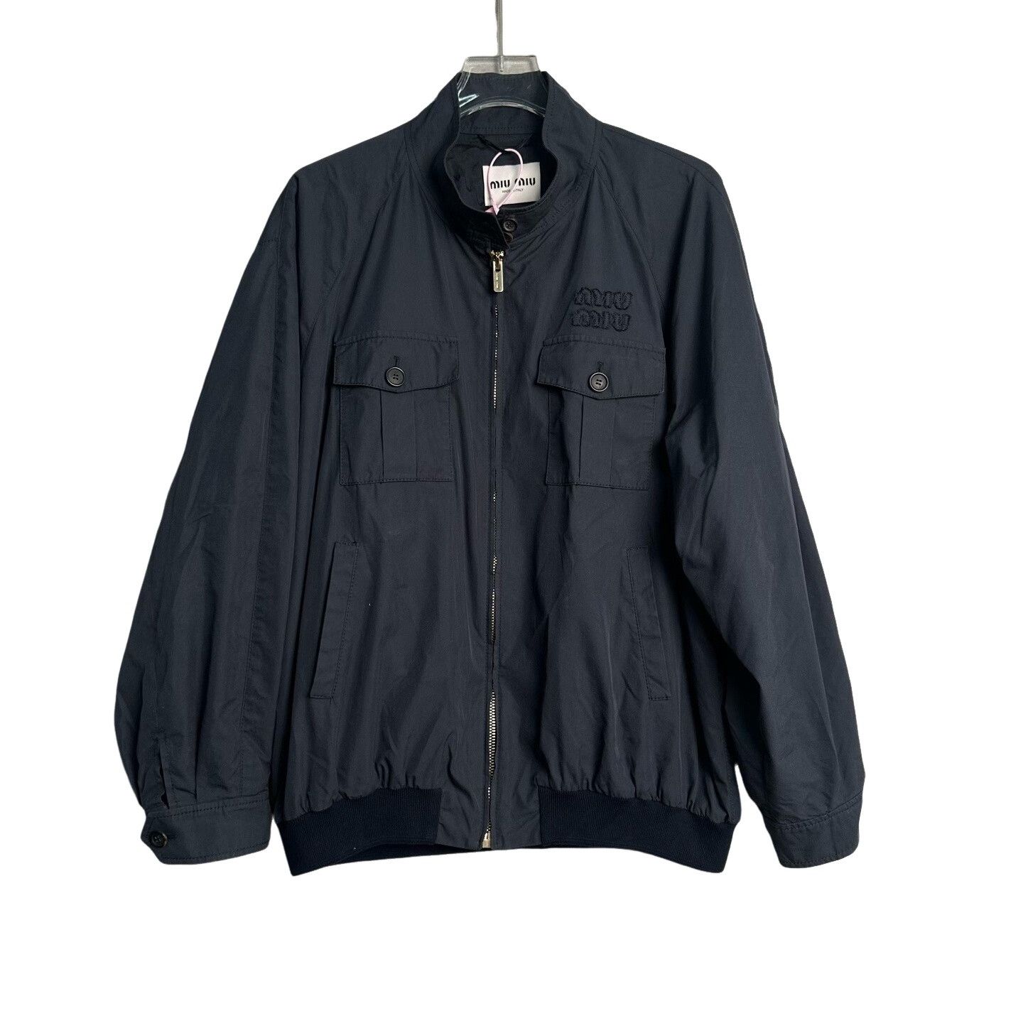 Miu Miu Miu Miu Navy Blue Logo Utility Jacket 42 Size US XS / EU 42 / 0 - 1 Thumbnail