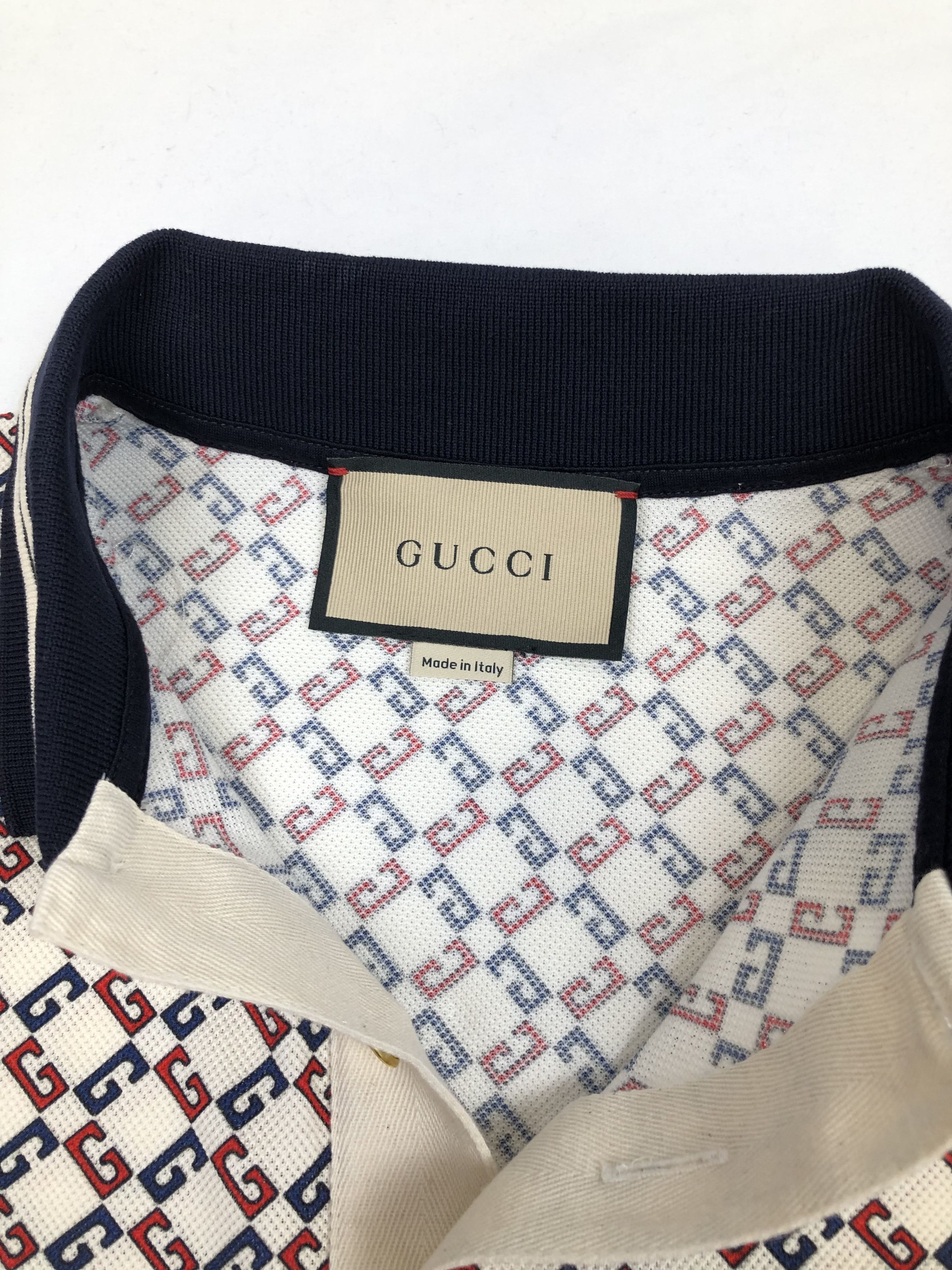 Adidas × Gucci Men's Gucci polo in blue with green collar Size US L / EU 52-54 / 3 - 2 Thumbnail