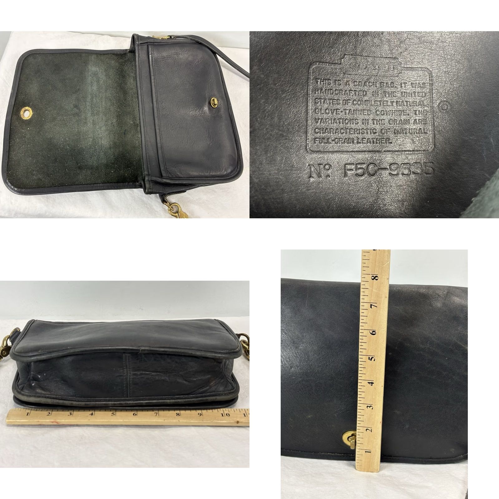 Coach VINTAGE Coach Convertible Clutch 9635 Black Leather Gold Hardware Women Clutch, USA City, Classic, Old Money, Leather, Convertible, Vintage bag, Black Size ONE SIZE - 8 Thumbnail