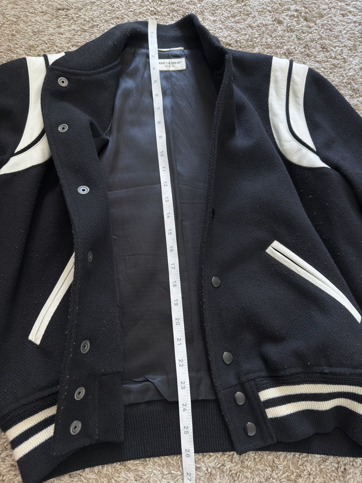 Saint Laurent Paris 2018 Teddy Jacket Varsity Bomber