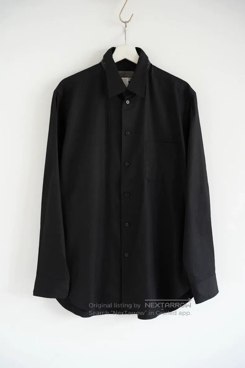 Yohji Yamamoto YOHJI YAMAMOTO Slogan Leather Collar Shirt Size US L / EU 52-54 / 3 - 1 Thumbnail