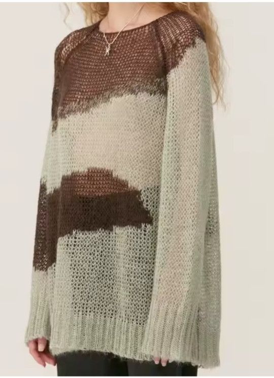 Other Theopen Product Boho Knit Mesh Slouchy Pullover Artsy Grunge Size ONE SIZE - 15 Thumbnail
