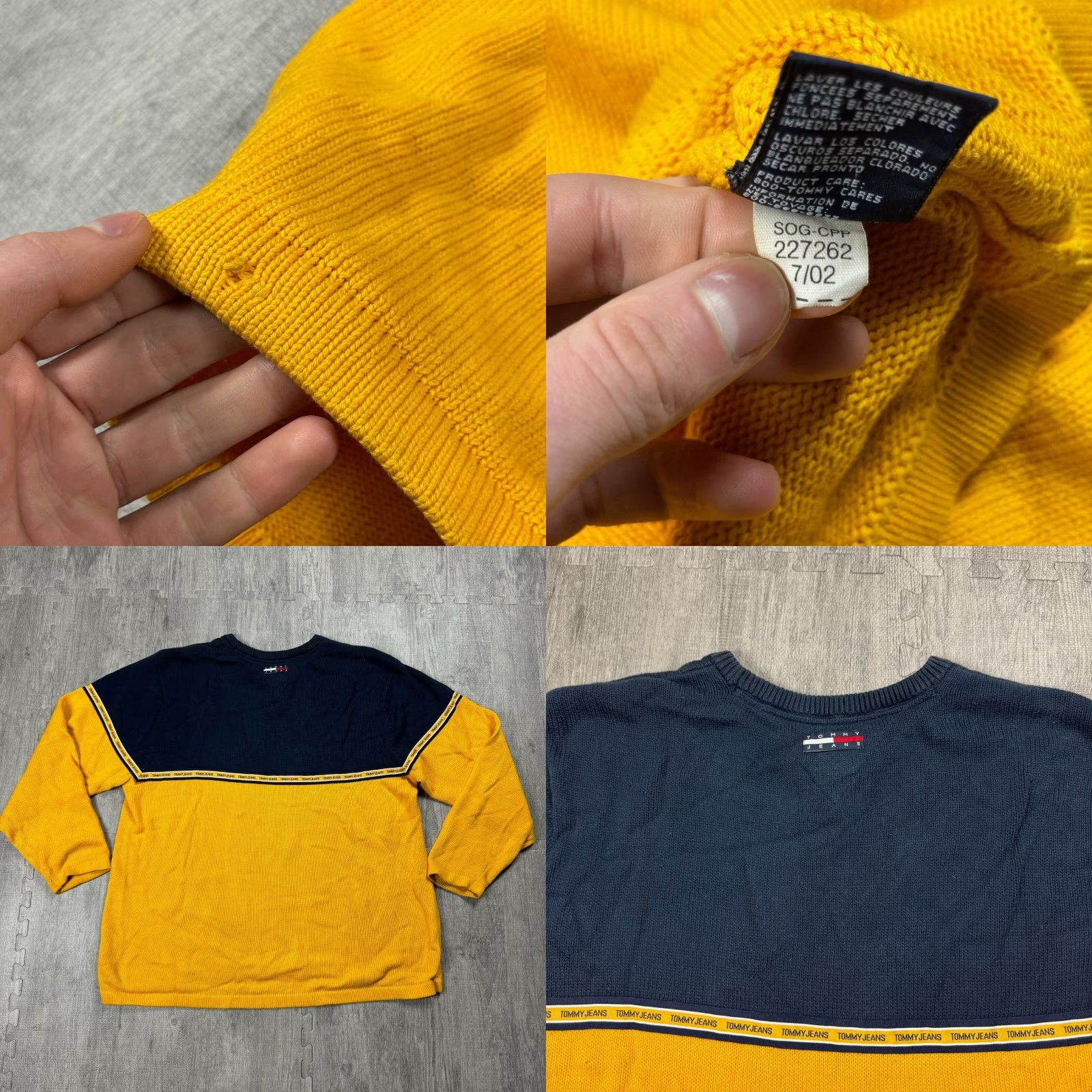 Tommy Hilfiger 90S TOMMY HILFIGER JEANS BAGGY MENS LOGO KNIT SWEATER COTTON SZ 2XL HIP HOP YELLOW Size US XXL / EU 58 / 5 - 8 Thumbnail
