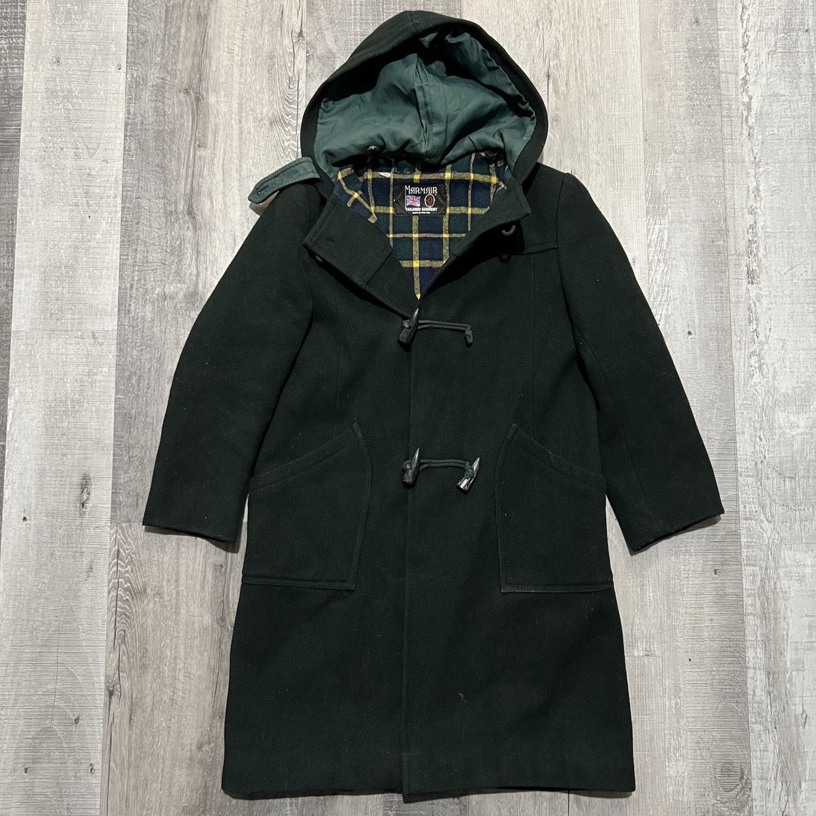 Other VTG Marmair England Made Wool Duffle Coat Plaid Lined 80s Size S / US 4 / IT 40 - 1 Thumbnail