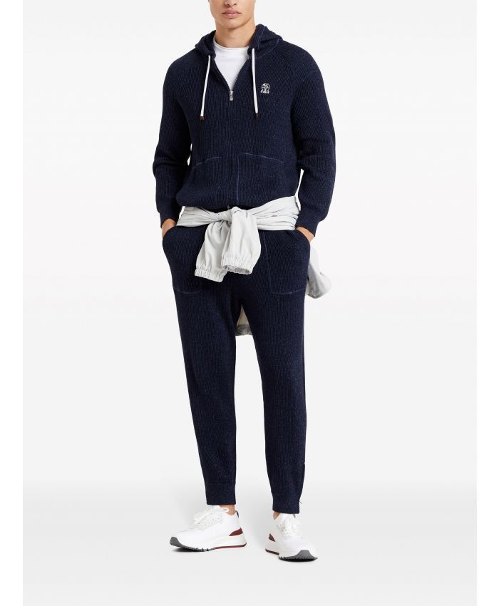 Brunello Cucinelli o1la1rc1a0425 Cardigan Sweatshirt in Navy Blue Size US M / EU 48-50 / 2 - 5 Thumbnail