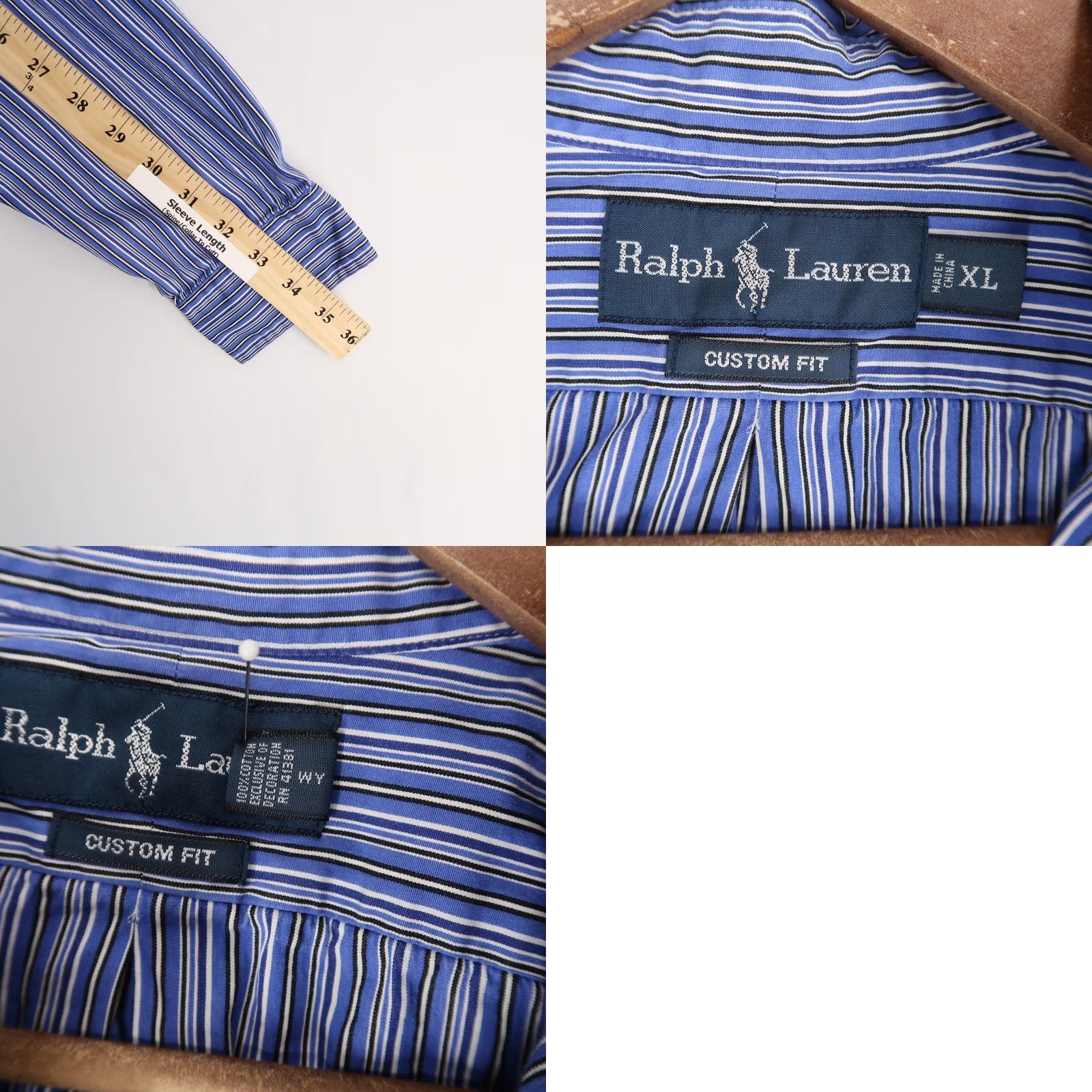 Ralph Lauren Ralph Lauren Shirt Mens XL Blue Striped Custom Fit Button-Down Long Sleeve Shirt Size US XL / EU 56 / 4 - 8 Thumbnail