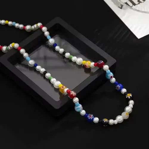 Other Colorful Glass Crystal Beads Pearl Necklace Size ONE SIZE - 3 Thumbnail