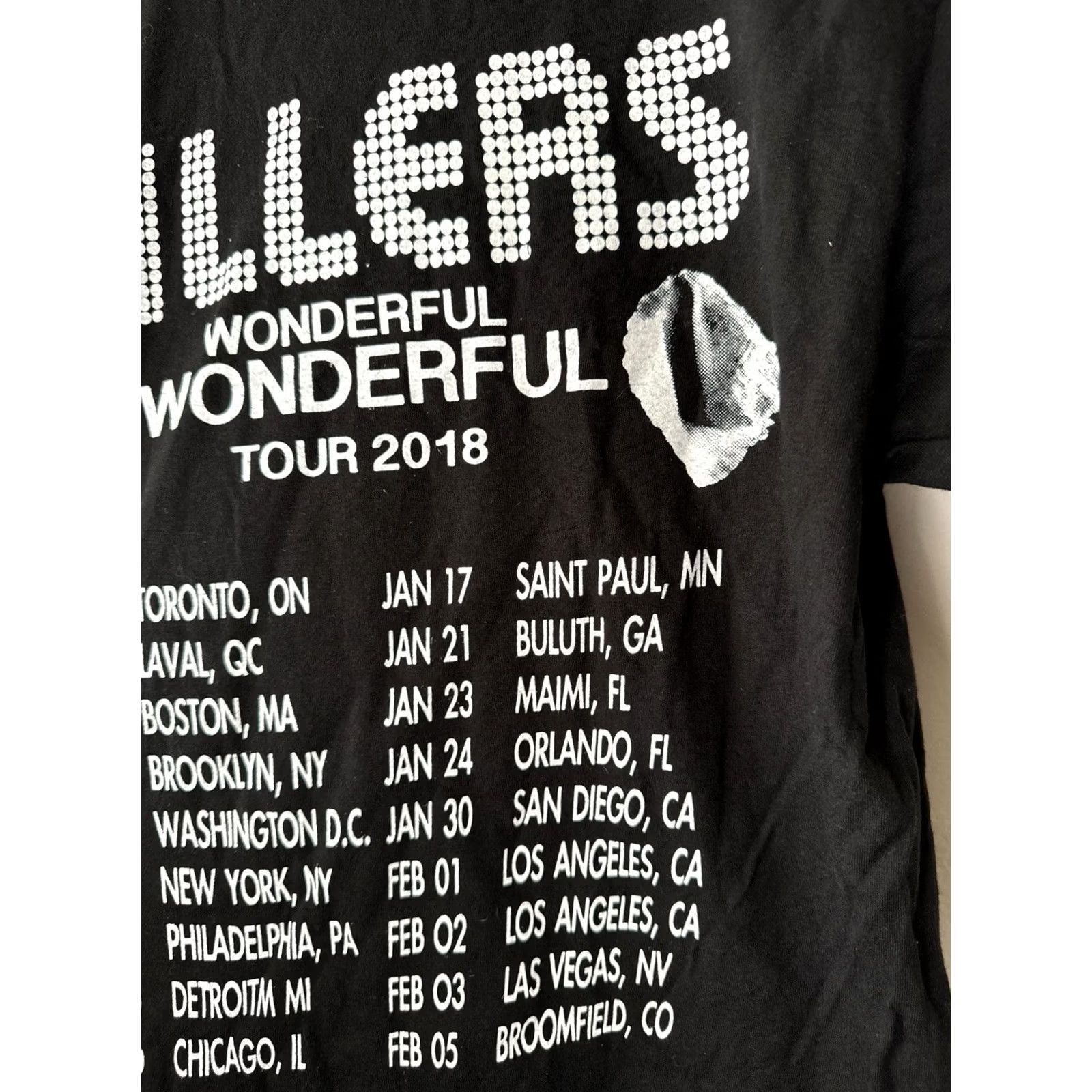 Vintage The Killers Wonderful Wonderful Tour Band T Shirt Black M Size US M / EU 48-50 / 2 - 4 Thumbnail