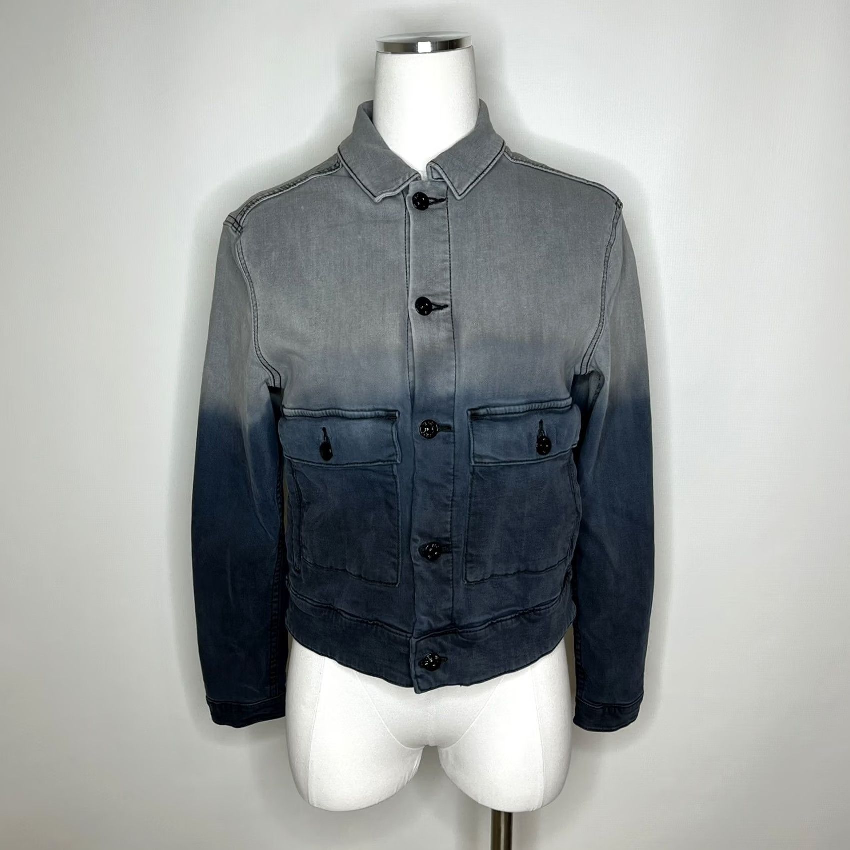 Vintage Lularoe Kenny Denim Jacket Size Small Blue Ombre Jacket Women Slim Regular Short Sleeve Jeans Coat/Outerwear Modern Bohemian Vintage: No Size S / US 4 / IT 40 - 2 Thumbnail