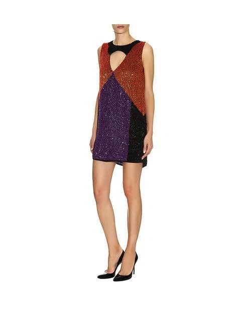 Pinko Authentic PINKO Pallavolista Sequin Color-Block Mini Dress Size S / US 4 / IT 40 - 2 Thumbnail