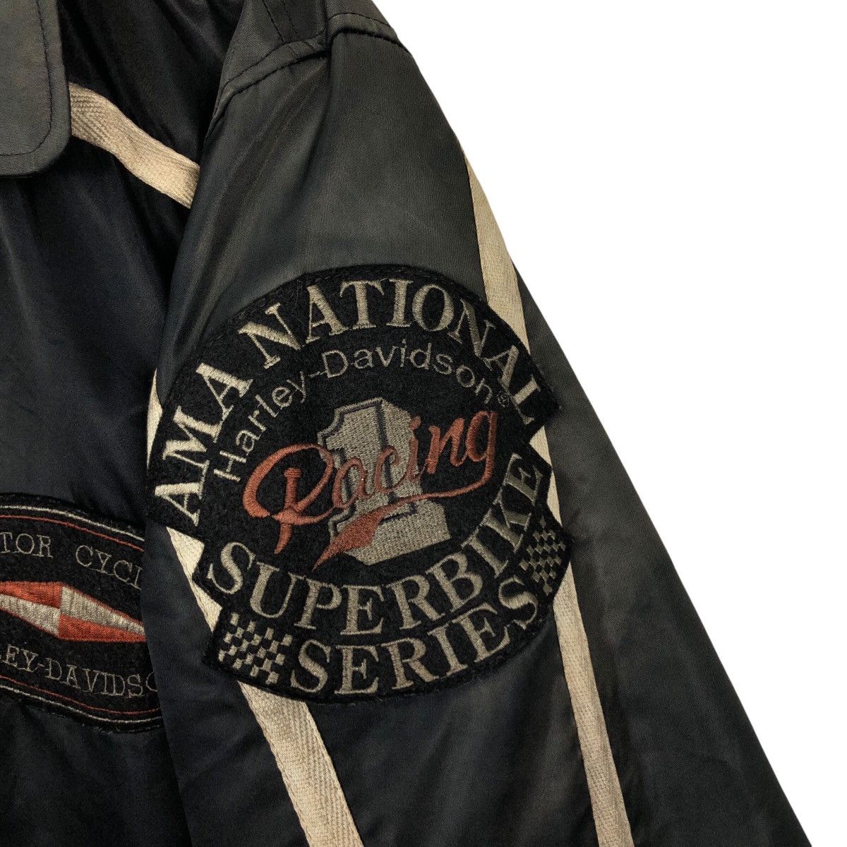 Harley Davidson × Vintage Vintage Bomber Racing Biker Jacket Harley Davidson SunFaded Size US L / EU 52-54 / 3 - 17 Thumbnail