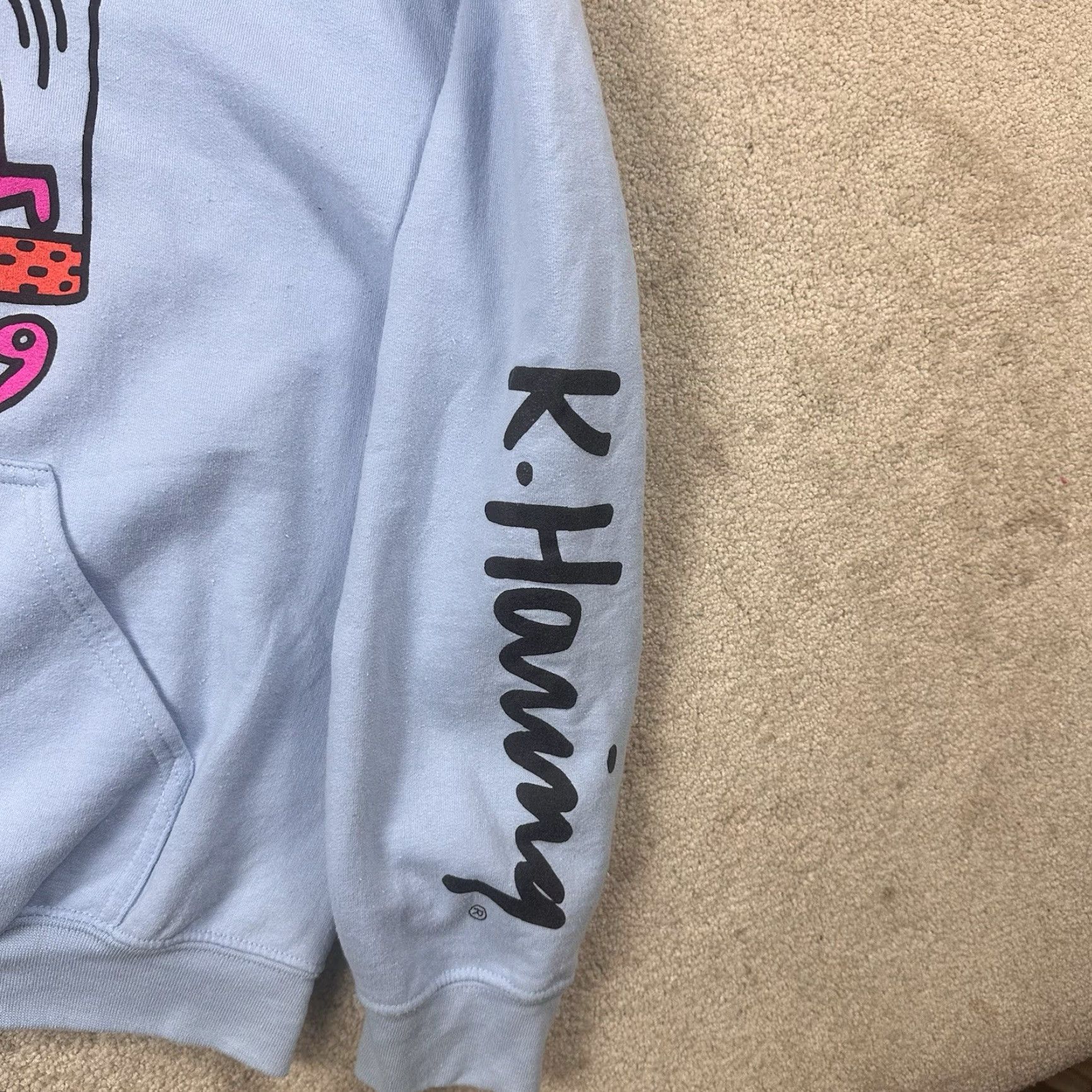 Vintage Keith Haring Hoodie Mens Small Blue Pisa Graphic Print Pullover Hooded Crew Neck Casual Size US L / EU 52-54 / 3 - 4 Thumbnail