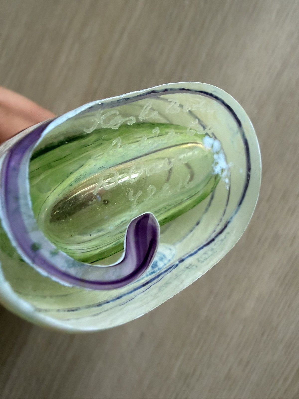 Vintage Mini Green Galaxy Kosta Boda Art Glass Vase Handmade Signed Size ONE SIZE - 4 Thumbnail