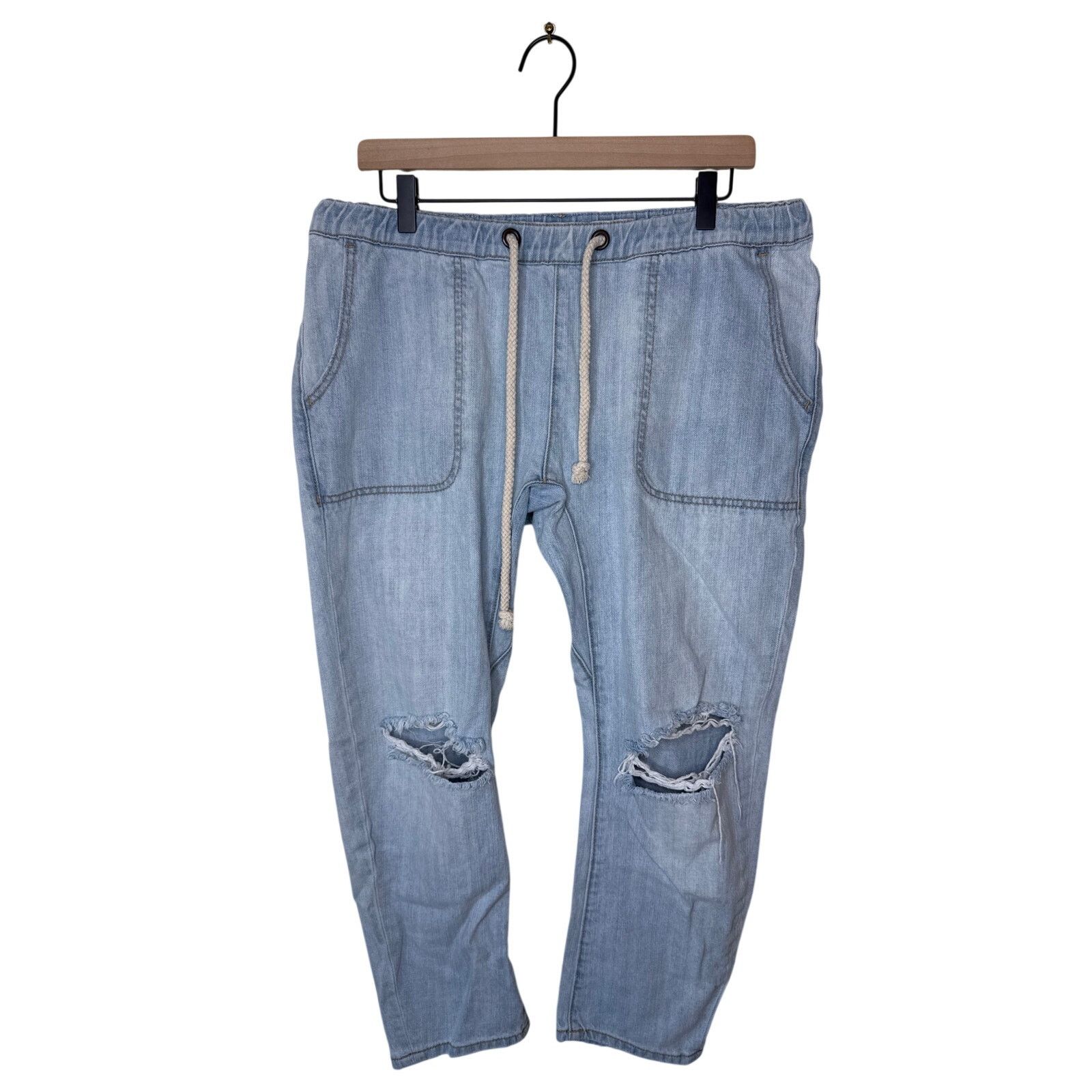 One Teaspoon One Teaspoon Shabbies Drawstring Boyfriend Jeans Size Large Size 34" / US 12 / IT 48 - 1 Thumbnail