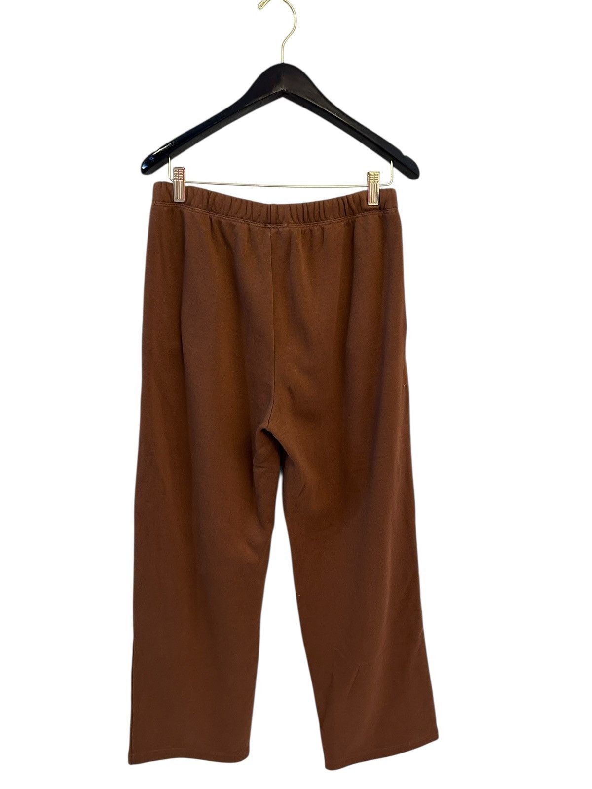 SKIMS Skims Cotton Fleece classic straight leg pant bison, M New Size 30" / US 8 / IT 44 - 2 Thumbnail