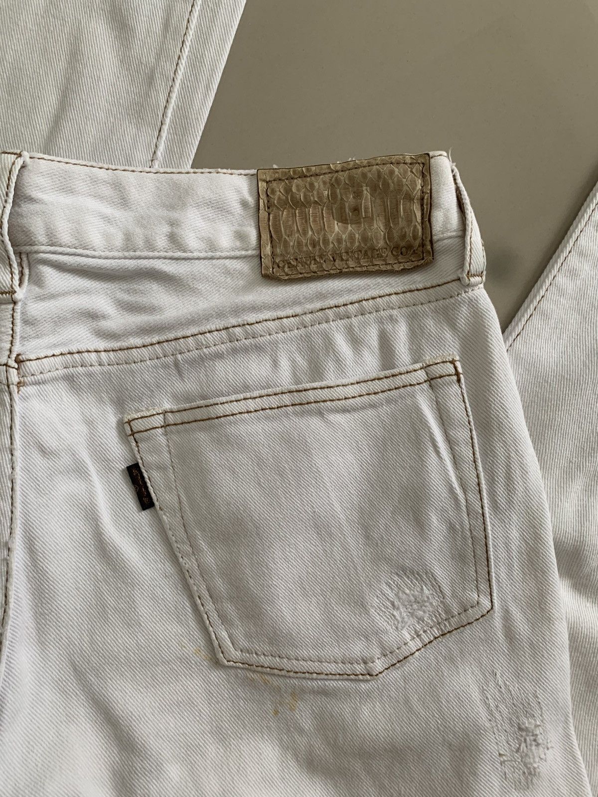 GOA Genuine Vintage GOA Distressed White Jeans Size US 28 / EU 44 - 9 Thumbnail