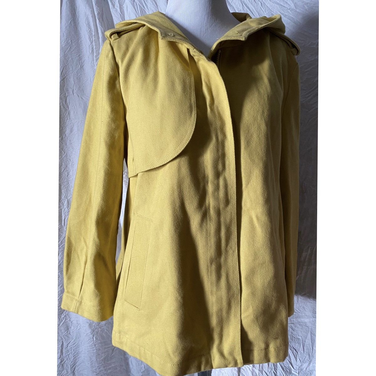 Gap Gap, Mustard, Tent Style, Hooded Jean Jacket Size M / US 6-8 / IT 42-44 - 2 Thumbnail