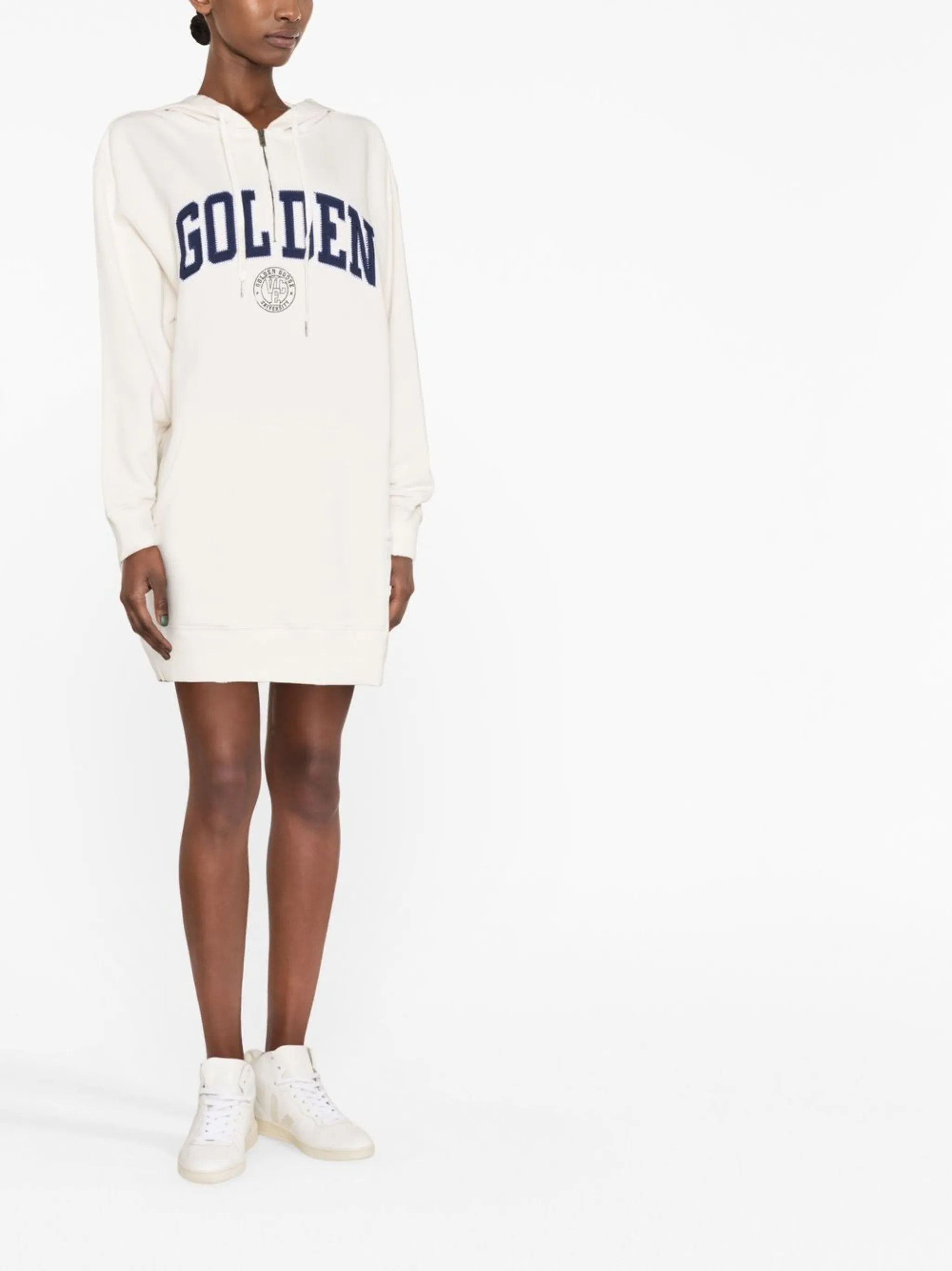 Golden Goose o1y0725 Mini Hooded Dress in Off-White Size XS / US 0-2 / IT 36-38 - 2 Thumbnail