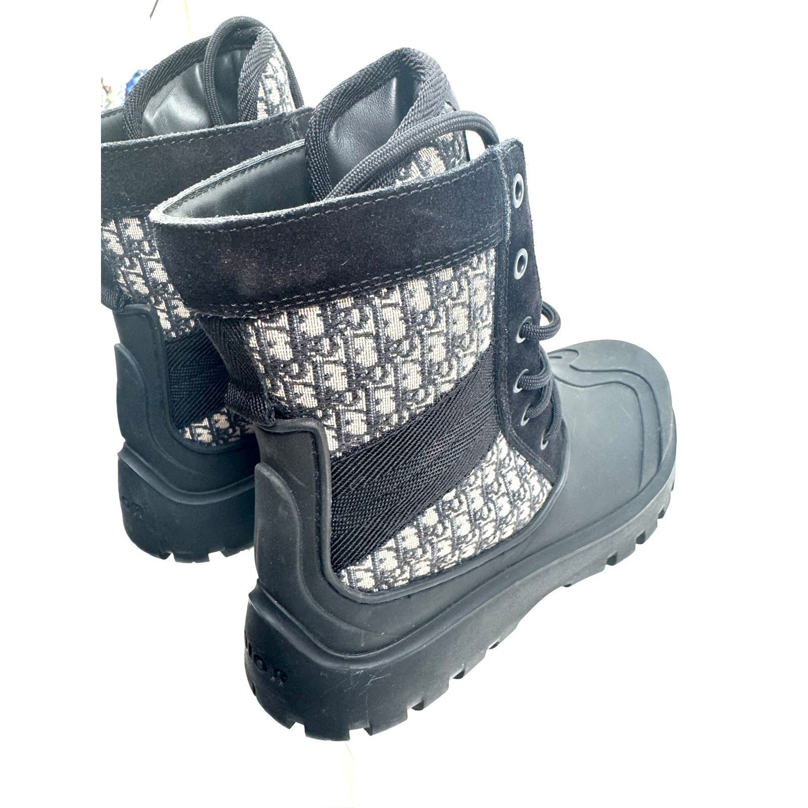 Dior Dior Garden Oblique Black/Beige Lace Up Combat Boots Size 41 Size US 8 / EU 41 - 18 Thumbnail