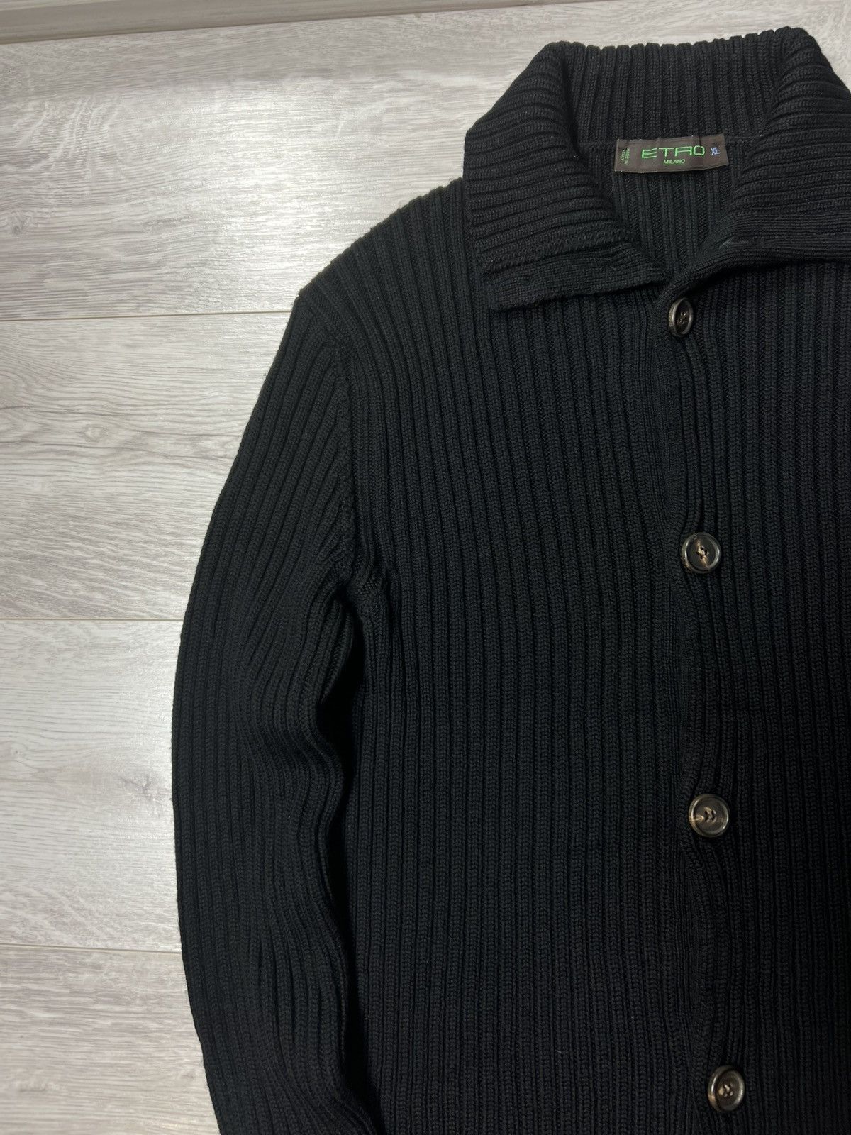 Etro Etro Milano Ribbed Button Up Cardigan Sweater High Collar Size US L / EU 52-54 / 3 - 4 Thumbnail