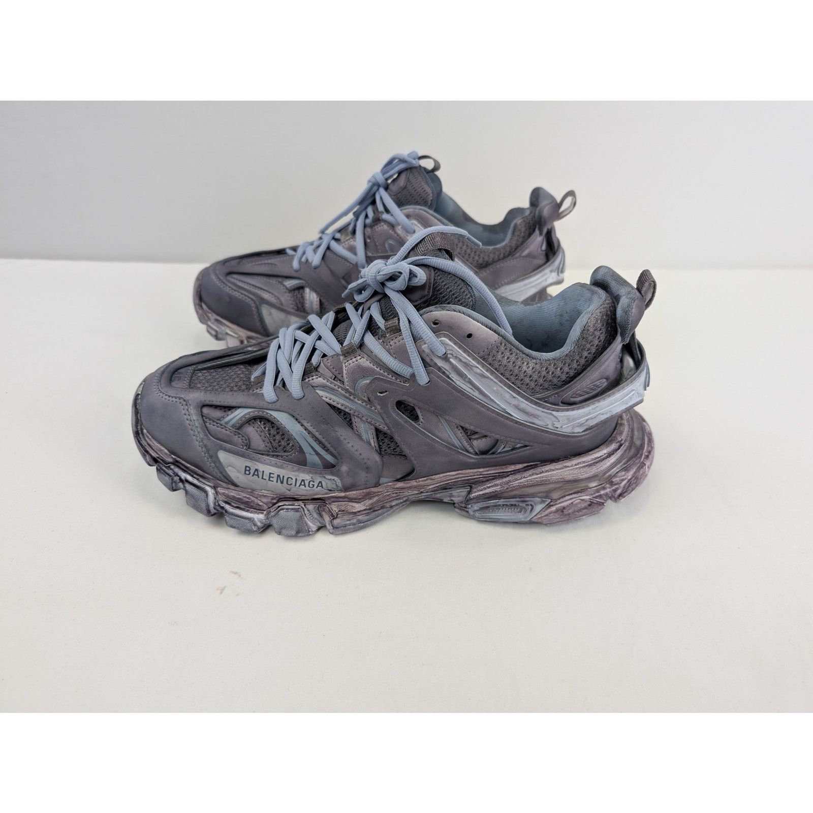 Balenciaga o1rshd1 Faded Mesh Rubber Track Sneakers in Multicolor Size US 12 / EU 45 - 10 Thumbnail