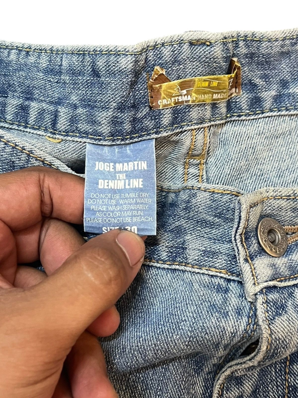 Le Grande Bleu (L.G.B.) Vintahe Jorge Martin Multipocket Cargo Distressed Jeans Size US 30 / EU 46 - 7 Thumbnail