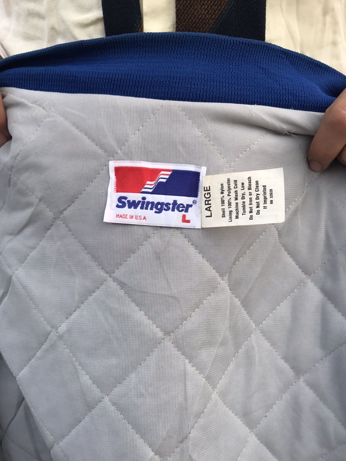 Swingster made in USA DETROIT PISTONS vintage nylon varsity jacket Size US L / EU 52-54 / 3 - 3 Thumbnail