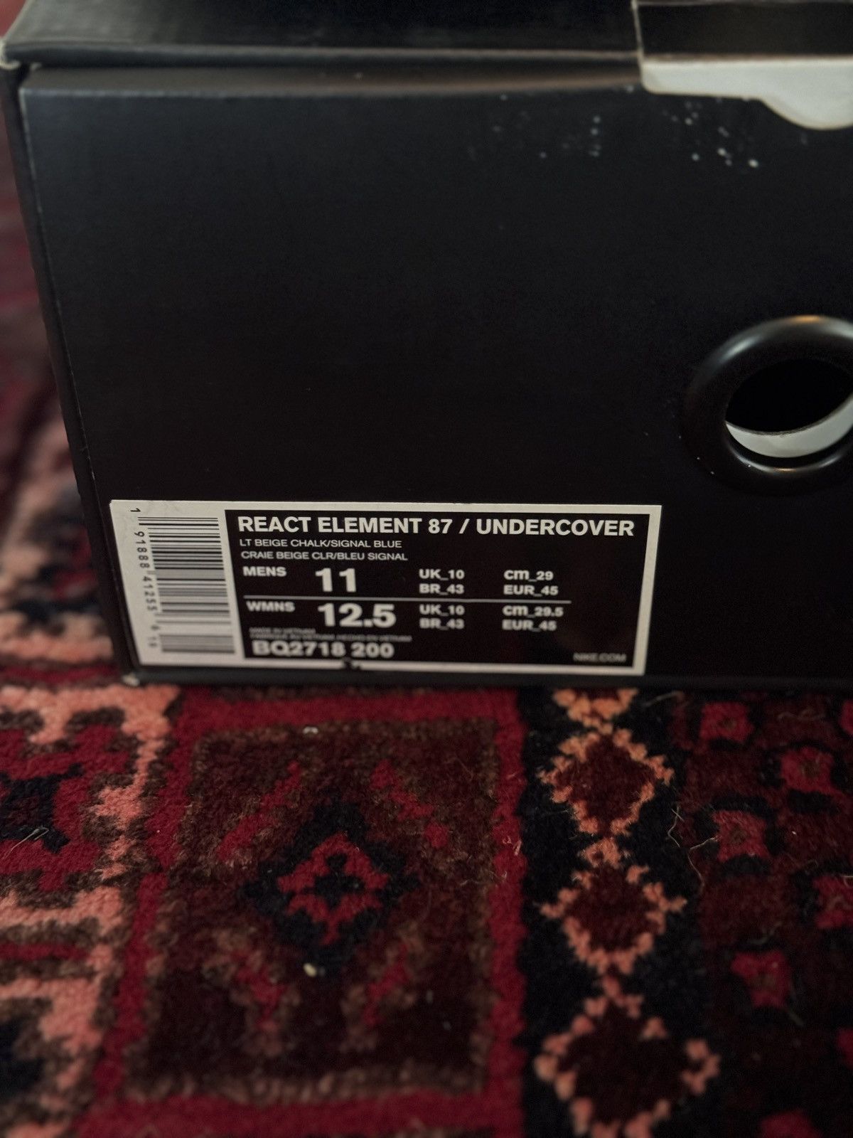 Nike × Undercover React Element 87 in Light Beige Chalk/Signal Blue Size US 11 / EU 44 - 3 Thumbnail