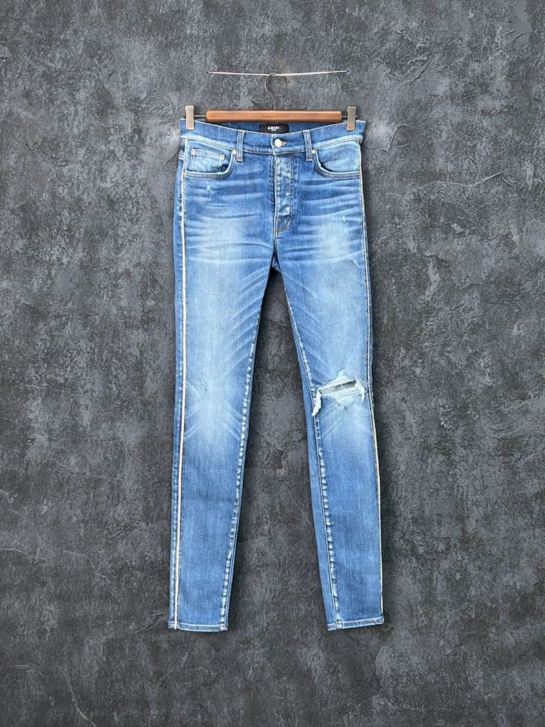 Amiri Amiri blue destroyed jeans Size US 30 / EU 46 - 1 Thumbnail