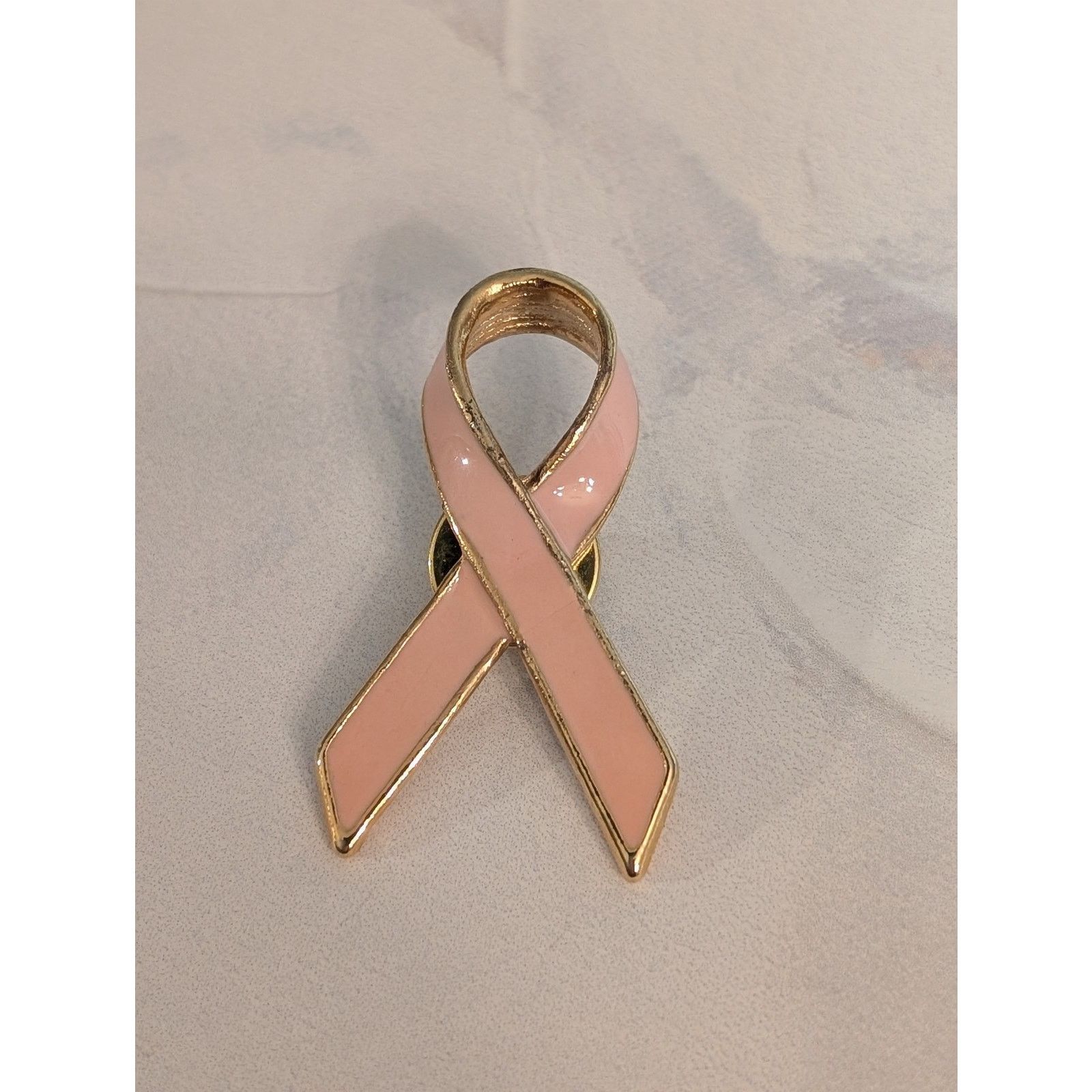 Vintage VTG 1980s Women's Breast Cancer Pink Ribbon Brooch 1.5" Size ONE SIZE - 1 Thumbnail
