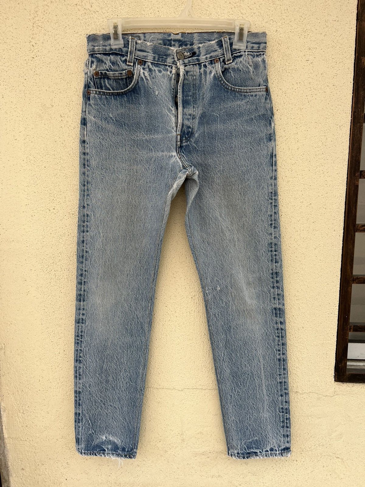Levi's Vintage 80s Levi’s 701 Distressed Fade Denim Buttonfly Jeans Size US 29 - 6 Thumbnail