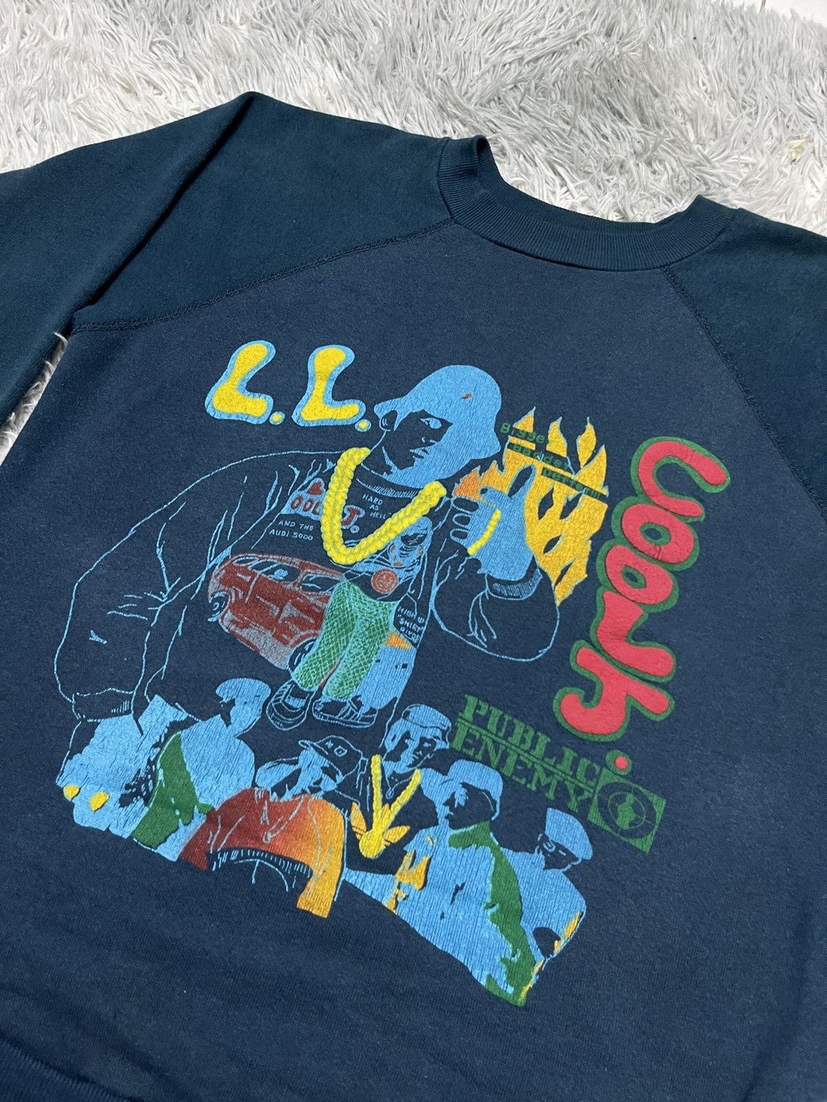 Public Enemy × Rap Tees × Vintage RARE 80s PUBLIC ENEMY/ L.L. COOL J HIP HOP SWEATSHIRT Size US S / EU 44-46 / 1 - 8 Thumbnail